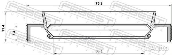 Сальник ступичный передний 56.3X75.2X7.4X11.4