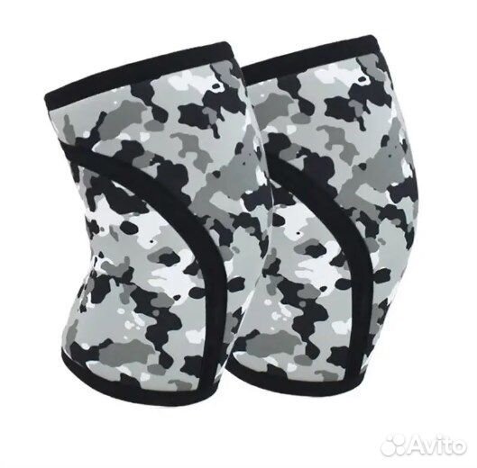 Неопреновые наколенники серо-белый камуфляж 7 мм