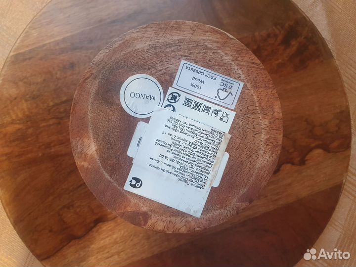 Подставка для торта из дерева манго H&M, новая