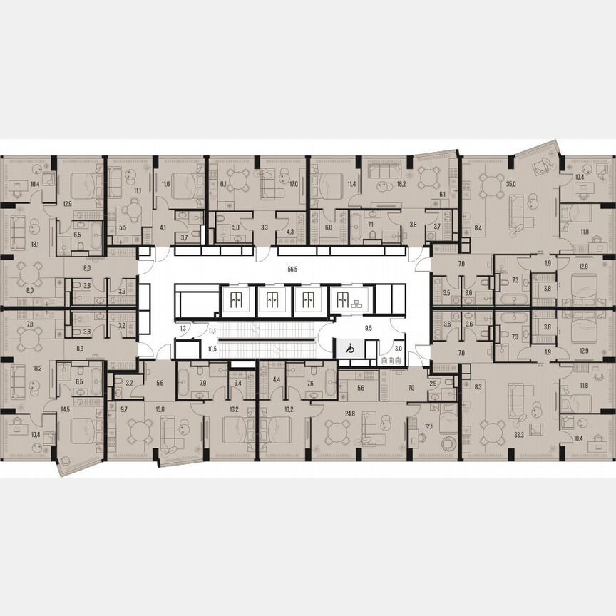 4-к. квартира, 103,9 м², 7/39 эт.
