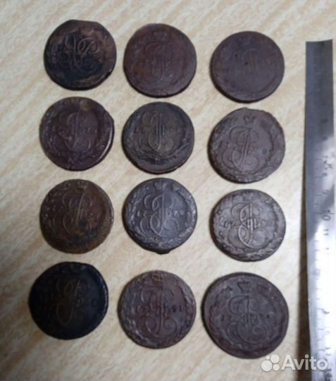 Царские монеты 5 копеек 18 век