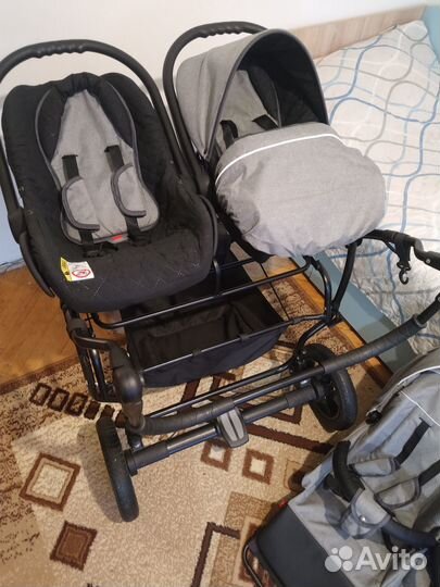 Коляска-трансформер для двойни Mikado Duet Lux 3в1