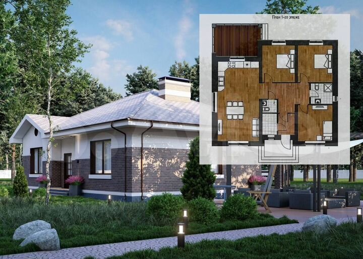 Дом 108,8 м² на участке 6 сот.