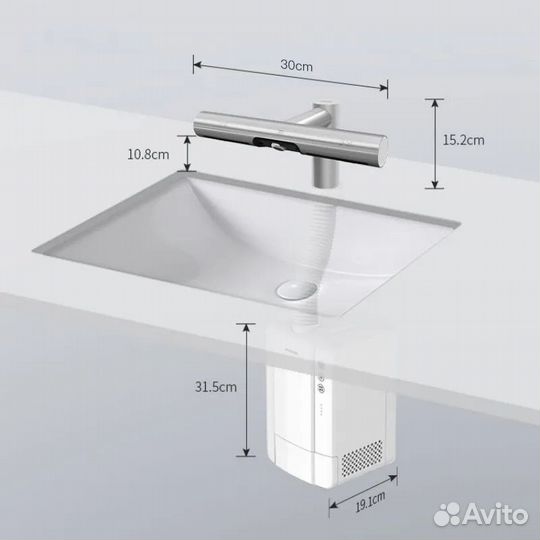 Сенсорный смеситель для раковины с сушилкой
