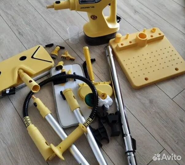 Пароочиститель polaris,8 насадок, новый