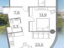 2-к. апартаменты, 68 м², 16/21 эт.