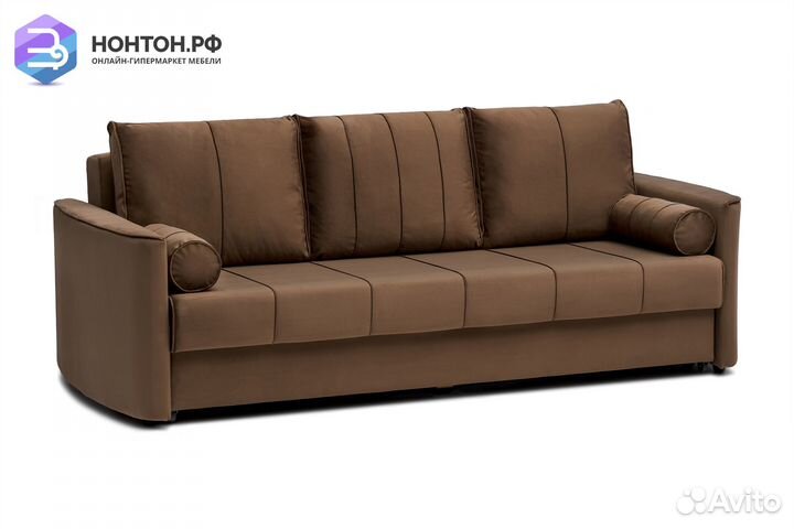 Диван еврокнижка Колибри 3-х местный коричневый