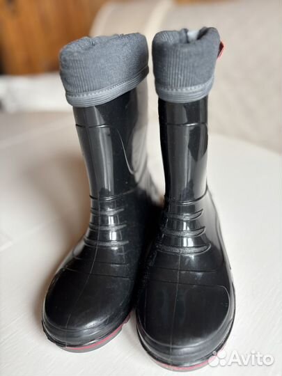 Сапоги резиновые детскиесо утепленным сапожком