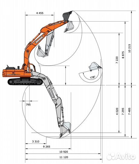 Гусеничный экскаватор DOOSAN DX360LCA-7M, 2023