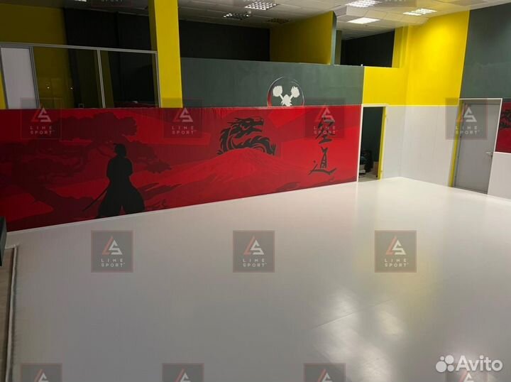 Борцовский ковер 6х6 одноцветный карманы