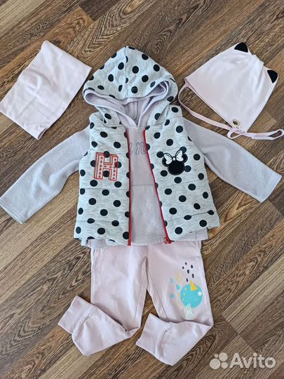 Жилетка, брюки, кофта. костюм для девочки 80 86
