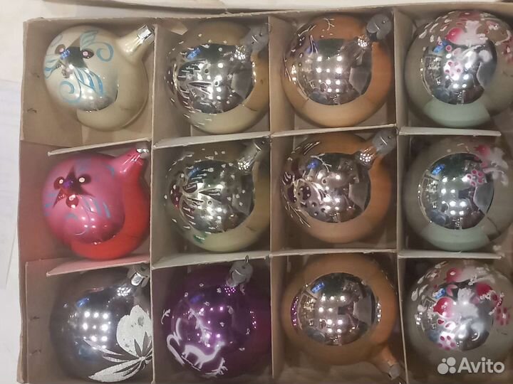 Елочные игрушки набор шары,ссср.1987г