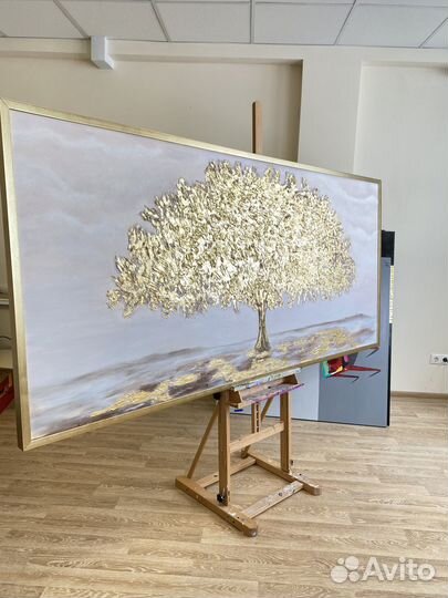 Картина на холсте золотое дерево