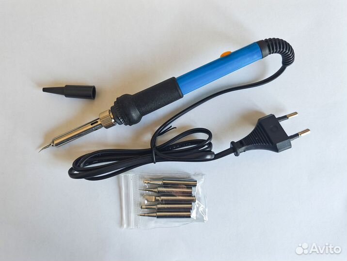 Паяльник электрический + набор жал различной формы
