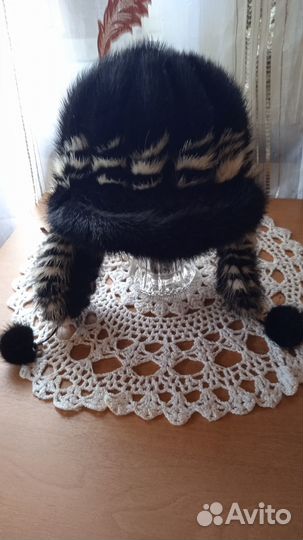 Шапка норковая вязаная