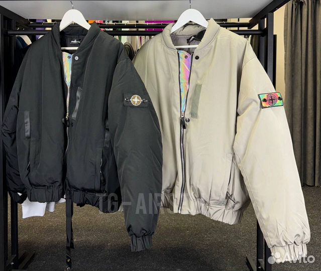 Бомбер stone island рефлективный M l XL XXL