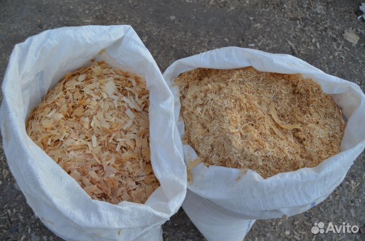 Опилки березовые в мешках