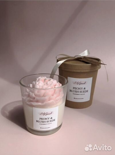 Арома свеча пион в стакане 250мл - кокосовый воск