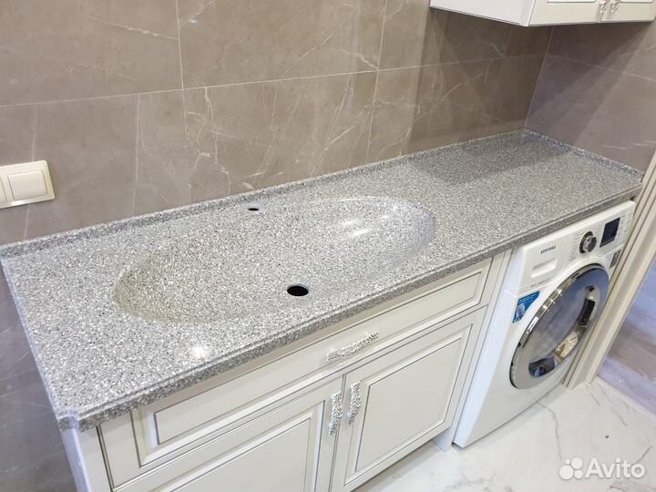 Акриловая столешница в ванную на заказ