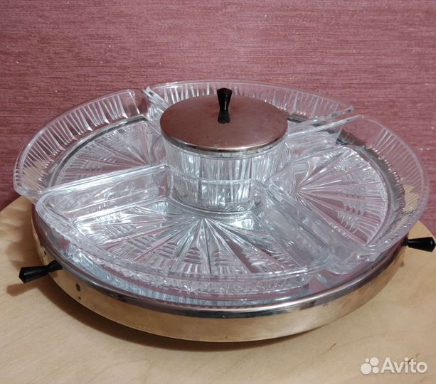 Хрустальная менажница СССР