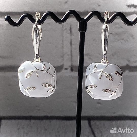 Серьги эмаль premium
