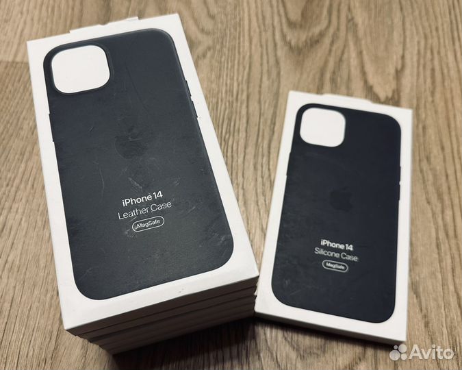 Чехол на iPhone 14 Apple Leather Case Midnight