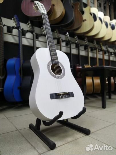 Белая Классическая гитара Новая матовая