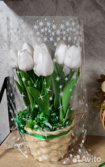 Тюльпаны искусственные силикон