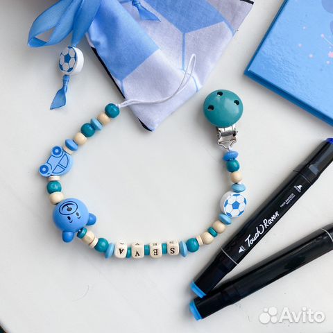 Держатель для пустышки соски именной