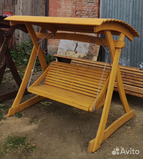 Качель люкс из массива сосны