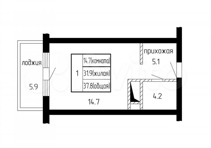 Квартира-студия, 32 м², 2/17 эт.