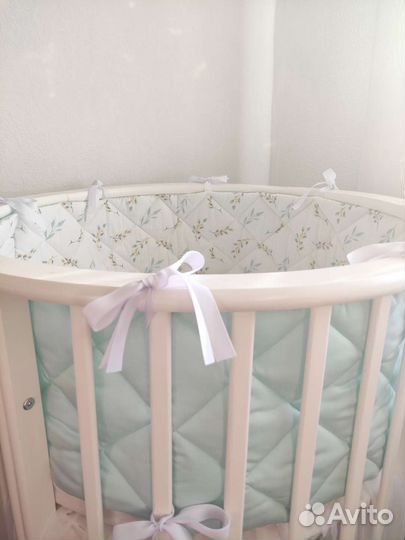 Бортики в кроватку тонкие стёганые