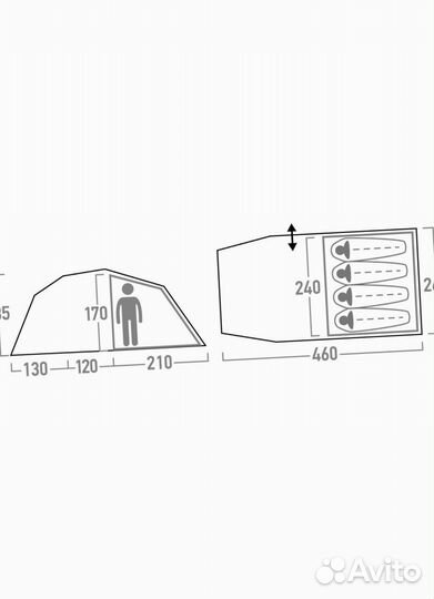 Палатка новая 4-местная Outventure Trenton 4