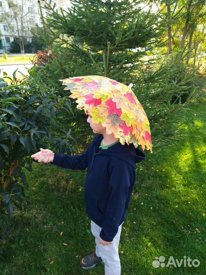 Зонт осенний шляпкой, без трости