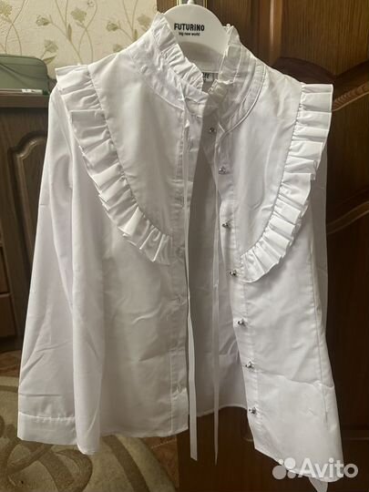 Блуза белая рубашка в школу для девочки