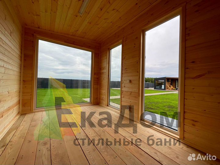 Стильная готовая баня 6 метров