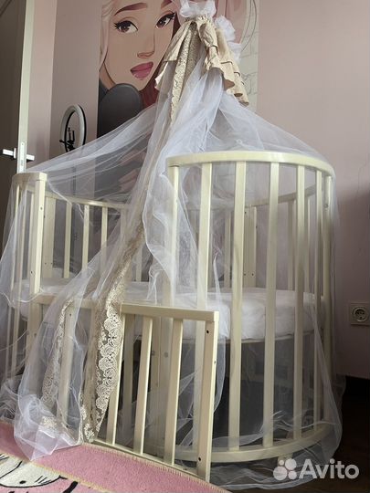 Детская кроватка трансформер с маятником