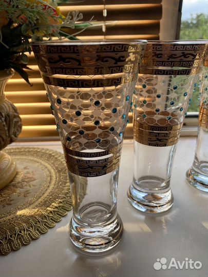 Стаканы высокие со стразами Чехия