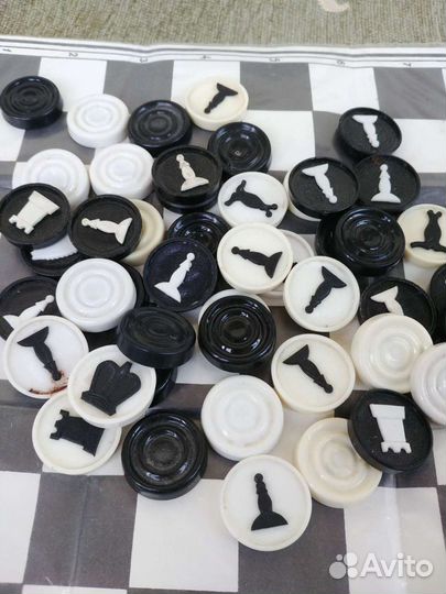 Винтажные шахматы/шашки пластик, СССР