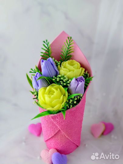 Мини букеты из мыльных цветов