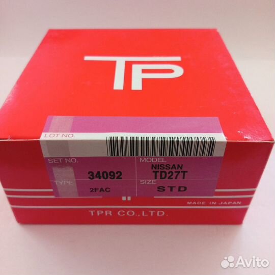 Кольца поршневые TP 34092 TD27 STD