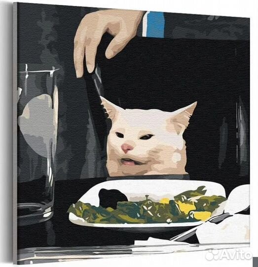 Кот мем / Животные, котик, мемы картина по номерам