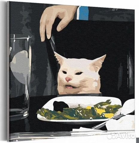Кот мем / Животные, котик, мемы картина по номерам