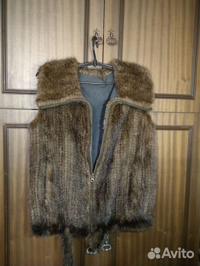 Норка вязаная жилет