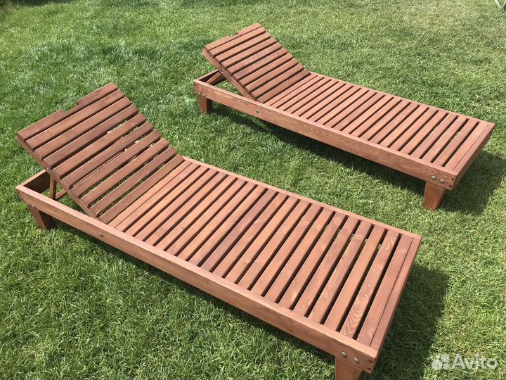 Шезлонг лежак пляжный из дерева