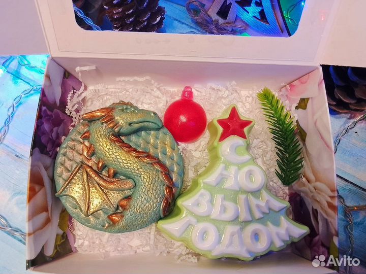 Новогодний набор мыла ручной работы. Дракон