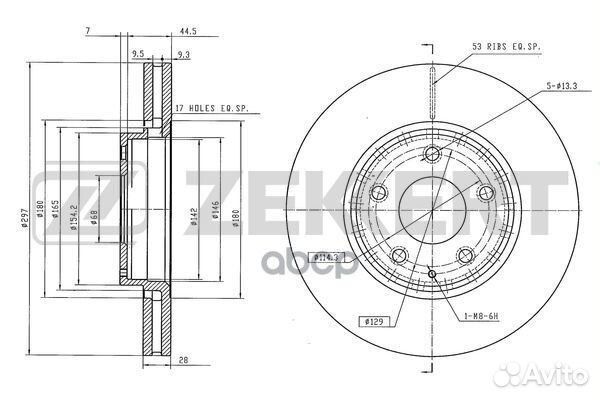 Диск торм. перед. Mazda CX-5 15- bs-6455 Zekkert