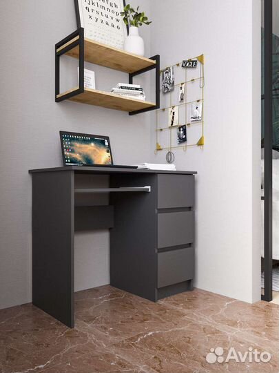 Письменный компьютерный стол графит и белый