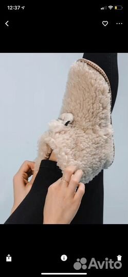 Чуни из овчины тапочки