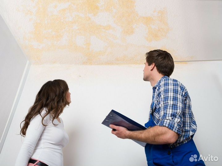 Оценка ущерба после залива, пожара